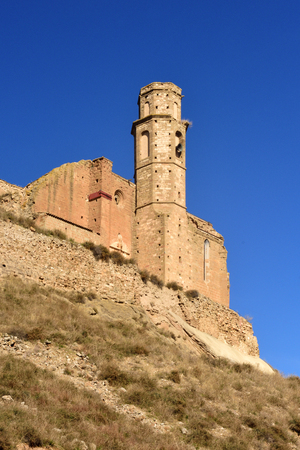 Santa Maria church of Castello de Farfanya, La Noguera, LLeida province,Catalonia, Spainの写真素材