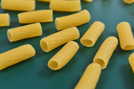 macaroni with green backgroundの写真素材