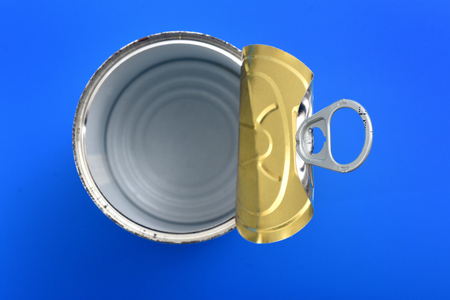 can isolated on blue background