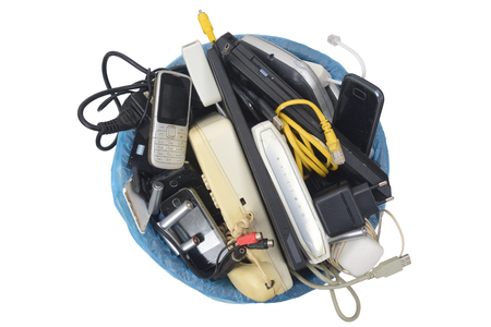 E-waste isolated on whiteの写真素材