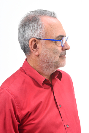 portrait of a man on white backgroundの写真素材