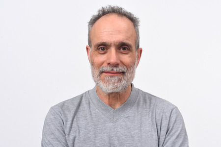 portrait of a man on white backgroundの写真素材