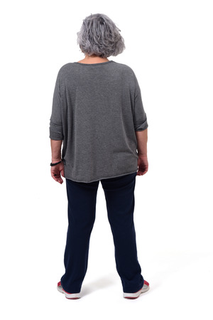 rear view of senior woman sportswearの写真素材