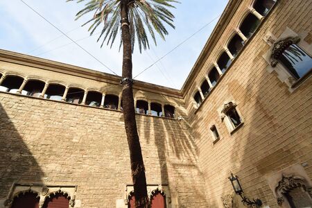 Facade of Ardiaca house in Barcelona, catalonia, Spainの写真素材