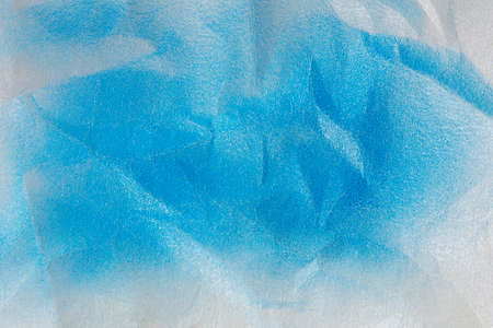 foam paper for packaging painted with colored spray paint blueの写真素材