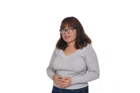 portrait of a woman on white background
