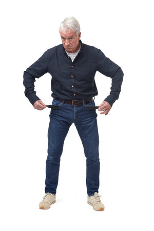 bankrupt man on white backgroundの写真素材