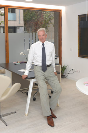 a businessman in his officeの写真素材