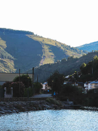 River in a villageの写真素材