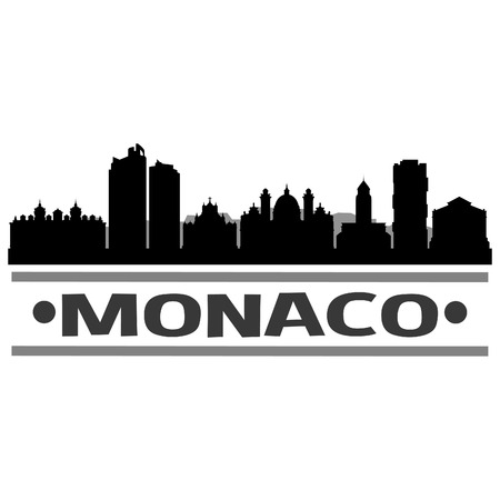Monaco Icon Vector Art Design Skyline Flat City Silhouette Editable Templateのイラスト素材