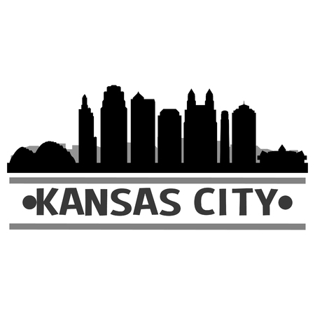 Kansas City Icon Vector Art Design Skyline Flat City Silhouette Editable Templateのイラスト素材
