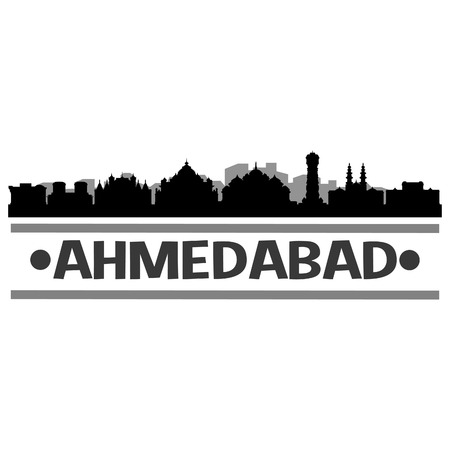 Ahmedabad Icon Vector Art Design Skyline Flat City Silhouette Editable Templateのイラスト素材