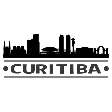 Curitiba Brazil America Icon Vector Art Design Skyline Flat City Silhouette Editable Templateのイラスト素材