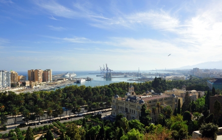 Panoramic view of Malaga from Gibralfaroの写真素材