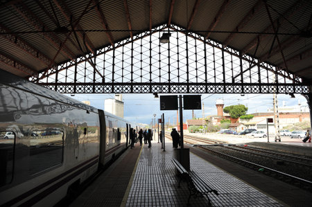 Train station of Medina del Campo, Valladolid, Spainのeditorial素材