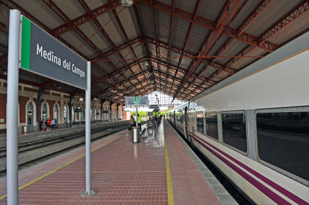 Train station of Medina del Campo, Valladolid, Spainのeditorial素材