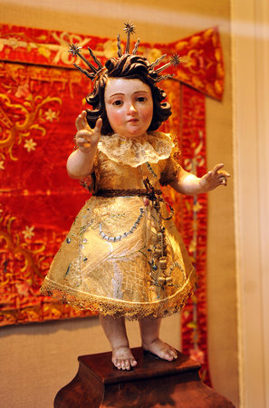 Infant Jesus Baroque polychrome wooden sculpture of Sevilleのeditorial素材