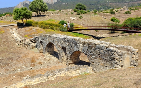 Aqueduct at the archaeological site of Baelo Claudia, Tarifa, Spainの写真素材
