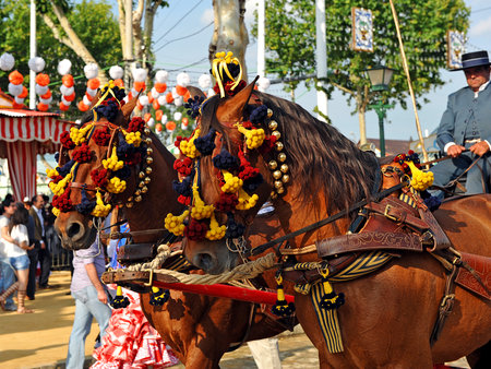 Horse carriage at Feria de Sevilla, Spain