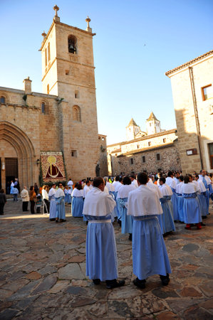 Day of the patron saint of Caceres, Virgen de la Montaña, Extremadura, Spainのeditorial素材