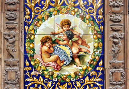 Tile of Seville, old ceramics factory, Triana quarter, Andalusia, Spainのeditorial素材