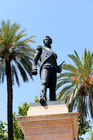 Memorial to Daoiz, artillery captain, hero of the Spanish war of independence, Seville, History of Spainのeditorial素材