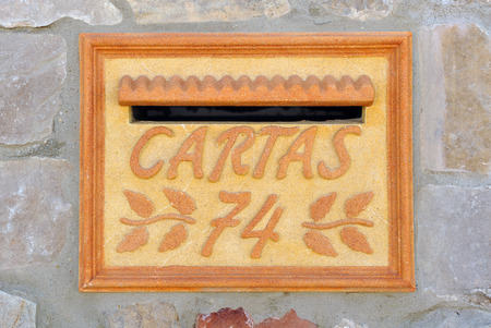 Private correspondence, postbox in chaletの写真素材