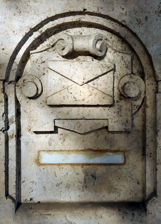 marble mailbox on post officeの写真素材