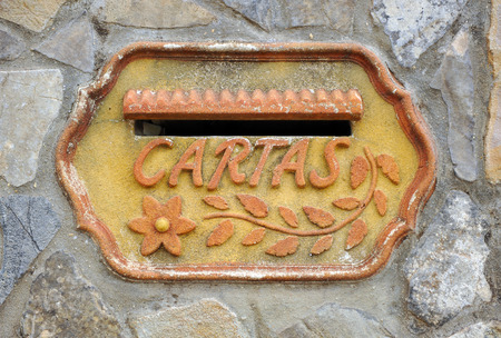 Ceramic postbox in a houseの写真素材