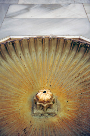 Marble fountain in Patio del Cuarto Dorado, Palace of the Alhambra, Granada, Andalusia, Spainの写真素材