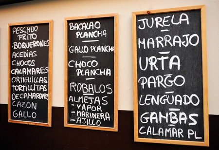 Tapas and portions, seafood, food typical of Andalusia, Spainの写真素材