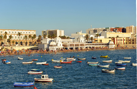 Caleta beach, summer vacation, Cadiz, Andalusia, Spain