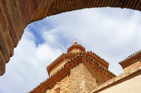 Church of St  Mary of the Annunciation, tower, Guadalcanal, Seville province, Andalusia, Spainの写真素材