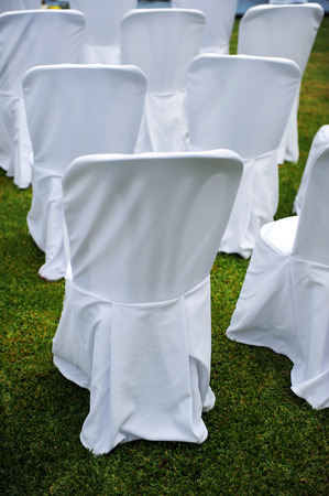 Seats for an outdoor celebrationの写真素材