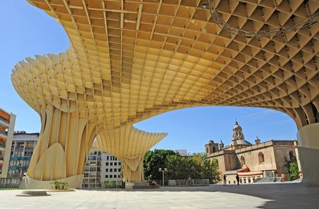 Church of the Incarnation and Metropol, Setas, modern architecture, Seville,  Andalusia, Spainのeditorial素材