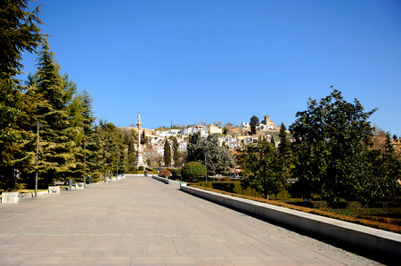 Plaza del Triunfo, Granada, Andalusia, Spainの写真素材