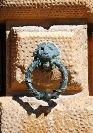 Palacio de Carlos V, renaissance architecture, bronze rings, Granada, Spainのeditorial素材