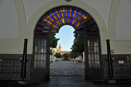 Former Royal Ordnance Factory of Seville, entrance door, Andalusia, Spainのeditorial素材