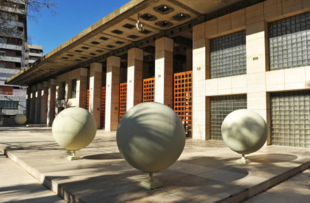 Congress and Exhibition Palace of Huelva, Casa Colon, Andalusia, Spainのeditorial素材