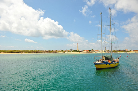 Old sailboat, Culatra Island, Algarve, south of Portugalの写真素材