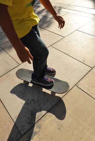 Boy on skateboardの写真素材