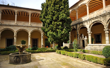 Retirement of Emperor Charles V, Cloister of the Monastery of Yuste, Cuacos de Yuste, Extremadura, Spainのeditorial素材