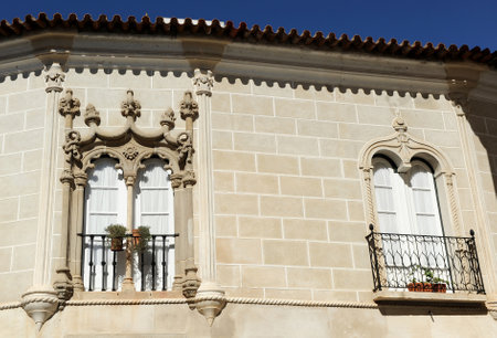Windows from Evora, Alentejo, Portugalのeditorial素材