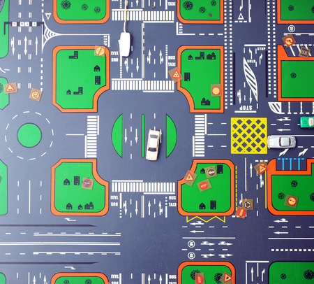Driving school, traffic boardの写真素材