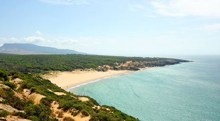 The Canuelo beach in Zahara de los Atunes, coast of Cadiz, Spainの写真素材