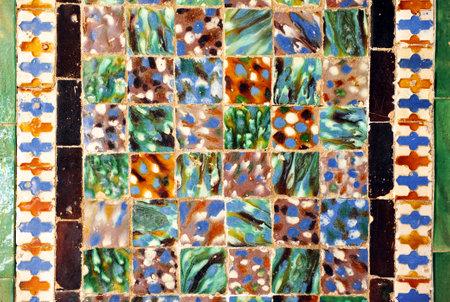 Azulejos, Palace of Pilatos in Seville, Andalusia, Spainのeditorial素材