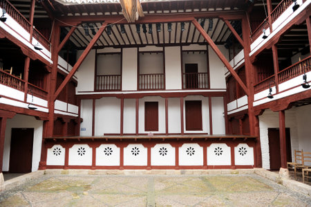 Corral de Comedias in Almagro, a perfectly preserved ancient theater where a famous classical theater festival is held every year. Province of Ciudad Real, Spainのeditorial素材