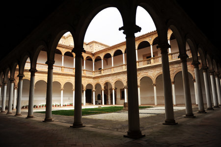 Cloister of the convent of the Assumption of Calatrava, Almagro, Castilla la Mancha, Spainのeditorial素材