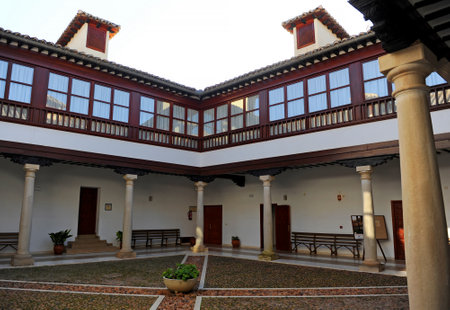 Yard of the Palace of the Counts of Valparaiso, Almagro, Castilla la Mancha, Spainのeditorial素材