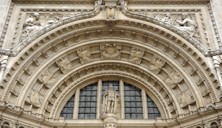 Facade of the Victoria and Albert Museum, London, Englandのeditorial素材
